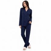 Pijama Cozy Hearts Abotoado - Marinho
