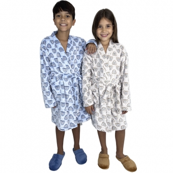 Robe Puff Kids Pelúcia Fleece Infantil Unisex