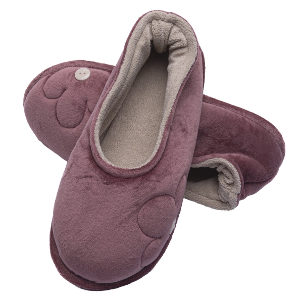 Sapatilha Puff Plush Flexível Quechua Fleece Flor - Bordô
