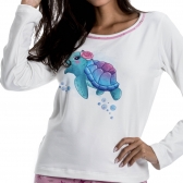 Pijama de frio com estampa - tartaruguinha - Rosa