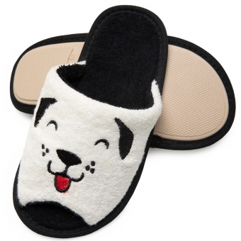 Pantufa Atoalhada Aberta Cachorrinho