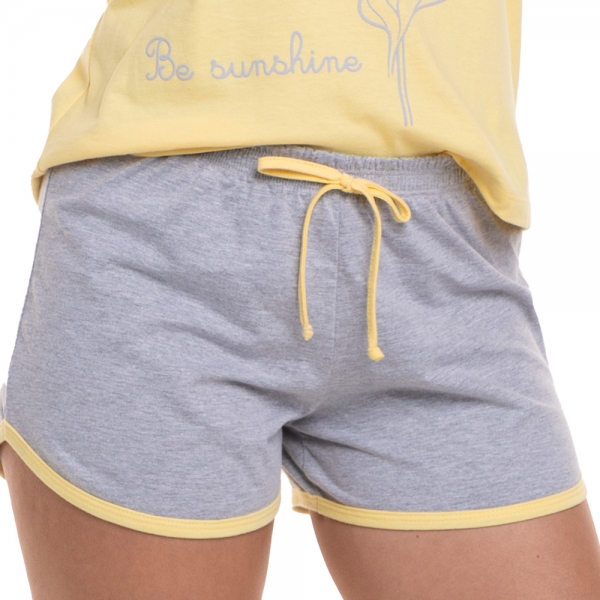 Short Doll com Regata em Malha 100% Algodão com Estampa - Baunilha