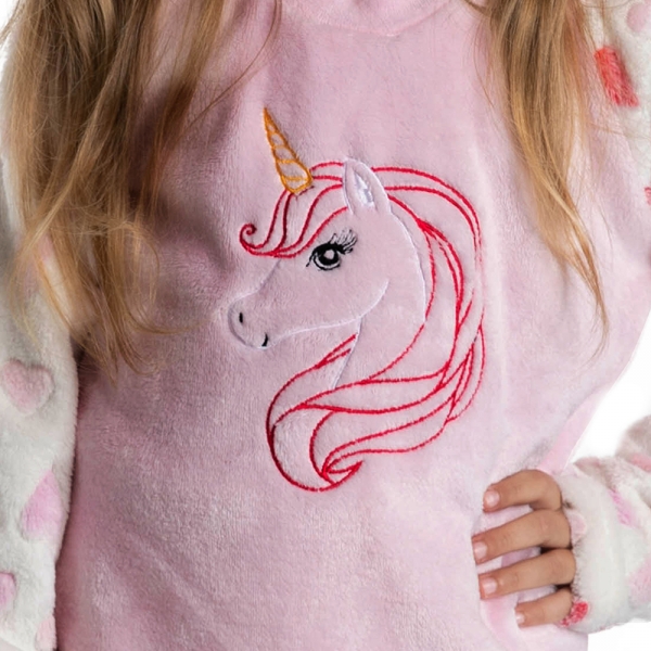 Pijama Pelúcia Coração Infantil - Rosa
