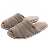 Pantufa Feminina em Atoalhado Solado Anatômico Flexível Puff - Caqui