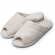 Pantufa Feminina Anatômica Atoalhada Puff - Marfim