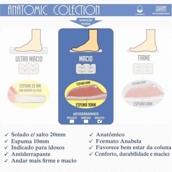 Pantufa Anatômica Plush com Laço Cetim PUFF - Mescla