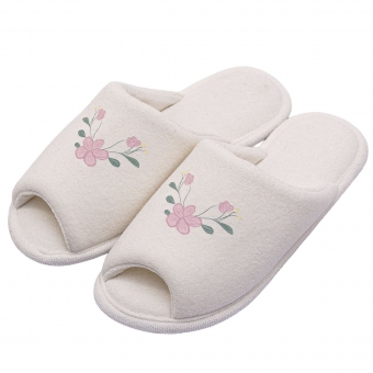 Pantufa Eva Atoalhada Flores - Anatômica Flexível