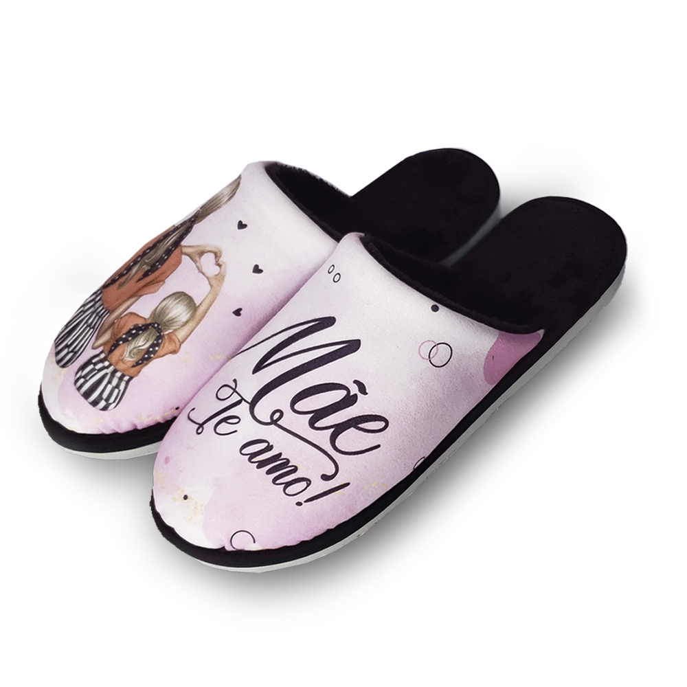 Pantufa Anatômica Quentinha Dia das Mães Mãe e Filha - Rosa