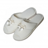 Pantufa Anatômica Malha com laço Cetim - PUFF - Marfim