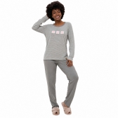 Pijama Feminino Soft Heather Listrado