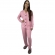 Pijama Canelado Dream com Elastano e Fechamento Aberto - Rosa